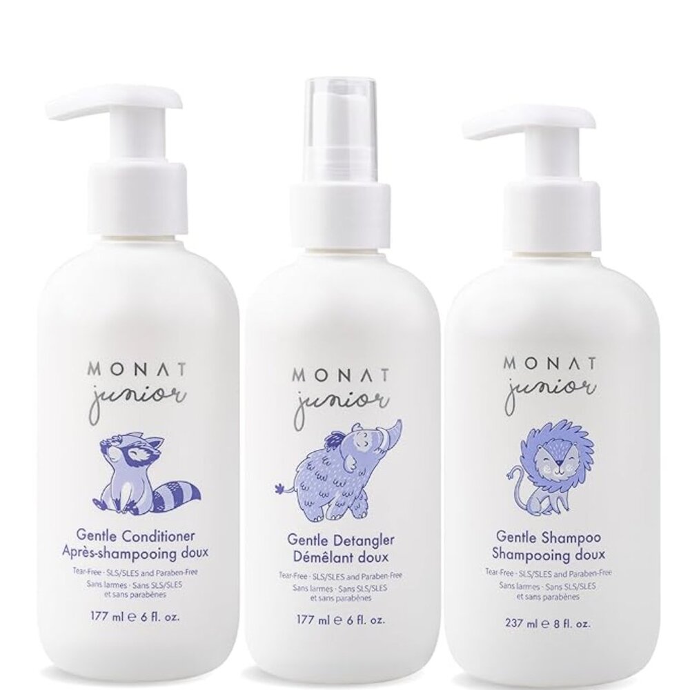 MONAT Junior Gentle Kids Hair Care System - Shampoo, Conditioner, Detangler